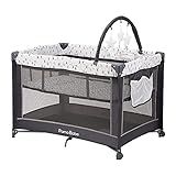 Pamo Babe Portable Playard,Sturdy Play Yard with Padded Mat and Toy bar with Soft Toys