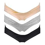 Intimate Portal Maternity Panties Cotton Postpartum Underwear Women Pregnancy Bikini Briefs Under the Bump 3 Pack Basics M