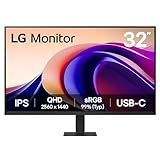 LG 32U631A-B 32-inch QHD (2560 x 1440) IPS Computer Monitor, 100Hz, 5ms, HDR10, Reader Mode, Flicker Safe, HDMI, USB Type-C 15W PD, Black
