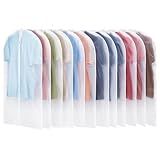 Carbrea 12 Pack Garment Bags for Hanging Clothes - Translucent Suit Bag for Closet Wardrobe Storage Travel - 24" x 42"