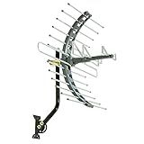 GE Outdoor HD Digital TV Antenna, Long Range Smart TV Antenna, Supports 4K 1080P HD Smart TV VHF UHF, J Mount Included for Attic or Outdoor, Weather Resistant, 29884