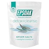 Epsoak Epsom Salt 2 lb. USP Magnesium Sulfate with Detox + Cleanse Scent Resealable Epsom Salt Bag, Made in The USA, Cruelty-Free Certified