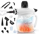 LABIGO Steam Cleaner, Pressurized Handheld 13pcs Multi-Purpose Natural Deep Cleaning Steamer, Portable Steamer for Cleaning Home, Grout, Kitchen, Car, Window, Upholstery, Bathroom and Clothes, White