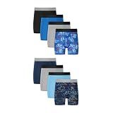 Hanes Boys' Underwear Boxer Briefs Pack, 8-Pack, Cotton-Stretch Printed, Moisture Wicking Cotton Boy's Underwear