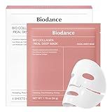BIODANCE Bio-Collagen Real Deep Mask, Hydrating Overnight Hydrogel Mask, Pore Minimizing, Elasticity, Plumping Improvement, Korean Skincare, Stocking Stuffers for Teen Girls | 1.19oz(34g) x 4ea