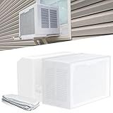 Air Conditioner Covers for Outside Window Units: Mesh Cover for Midea U Shaped AC 8000BTU, 10000BTU, 12000BTU, Waterproof, Breathable, PVC AC Cover, Anti-Leaf, Easy Air Flow, 20"x12.2"x13.4", White