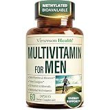 Vimerson Health Multivitamin for Men: Methylated B Vitamins, Chelated Minerals and Bioavailable D3 for Focus and Energy Support – Daily Mens Multivitamins and Multiminerals – 60 Capsules