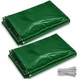 Vincreem 2 Pcs Welding Curtain Safety Transparent Welding Screen with Fixed Belt for the Stand of 6 x 8ft Fireproof Resistant Insulation for Welding Arc Light UV and Light Protection(Green)