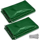 Vincreem 2 Pcs Welding Curtain Safety Transparent Welding Screen with Fixed Belt for the Stand of 6 x 8ft Fireproof Resistant Insulation for Welding Arc Light UV and Light Protection(Green)