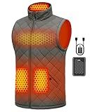 Men Puffer Heated Vest Battery Pack Included Rechargeable Ski Essential Snowboard Gear Motorcycle Riding Accessories Snow Jacket Outfits Clothing Bibs Snowmobile Equipment Cycling Biker Lover Gift