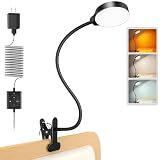 Glocusent 5W Clip on Light, 3 Colors & 5 Brightness Reading Light for Bed