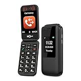 Silisoundtech 4G Flip Phone Unlocked for Senior,Basic Flip Phone,Cell Phone for Seniors,2.8" +1.5 ''Screen,SOS Button,Speed Dial,Hans-Free,Bluetooth,Camera,FM Radio,1400mAh Battery. (Black)