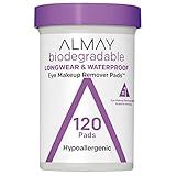 Almay Biodegradable Makeup Remover Pads, Longwear & Waterproof, Hypoallergenic, Fragrance-Free, Dermatologist & Ophthalmologist Tested, 120 count