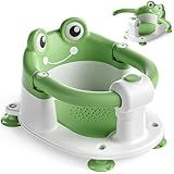 Baby Bath Seat for Babies 6 Months & Up - Toddler Bath Seats for Baby Sitting Up with 4 Suction Cups & Soft Cushion, Non-Slip Infants Shower Bathtub Chair for Newborn Boys Girls, Green