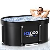 Wxtkkom New Upgrade XL 139-Gallon Oval Ice Bath Tub - 6 Layered Portable Bathtub, Drop-In Bathtubs Foldable with Cover Cold Plunge Tub for Athletes, Home Gym, Outdoor Recovery Use