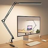 SKYLEO Desk Lamp for Home Office, Eye Comfortable LED Desk Light for Long Hours, Adjustable Swing Arm with Memory Function, Black