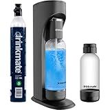 Drinkmate OmniFizz Sparkling Water and Soda Maker, Carbonates Any Drink - Special Bundle - Includes 60L CO2 Cylinder, Two Carbonation Bottles, and Fizz Infuser (Matte Black)