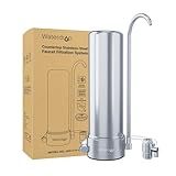 Waterdrop Countertop Water Filter, NSF/ANSI 42&372 Certified,5-Stage Stainless Steel Faucet Water Filter for 8000 Gallons, Reduces Heavy Metals, Bad Odor and 99% Chlorine,WD-CTF-01(1 Filter Included)
