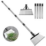 INCIKITI Multifunctional Garden Cleaning Shovel, Heavy Duty Steel Flat Shovel with 59" Adjustable Handle, Snow Ice Scraper, Outdoor Spade Tool for Weeding, Lawn Edging, Digging, Ice Removal
