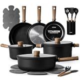 CAROTE 21pcs Pots and Pans Set, Nonstick Cookware Sets