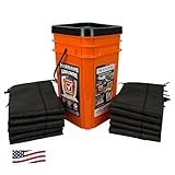 Quick Dam Grab & Go Flood Kit includes 10- 5-ft Flood Barriers in Bucket (QDGG5-10), Orange