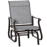 Outsunny Outdoor Glider Chair Patio Garden Steel Frame Gray
