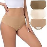 Jasmolly Seamless Workout Cheeky Underwear for Women 3 Packs No Show Invisible Panties Panty Liners Gym Yoga