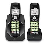 VTech 2-Handsets Cordless Phone with DECT 6.0, Full-Duplex Speakerphone, Lighted Display, Backlit Keypad, Caller ID/Call Waiting, Volume Control, Hearing Aid Compatible, Wall Mount | VG131-21 (Black)