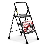 HBTower Step Ladder, Folding Step Stool with Wide Anti-Slip Pedal