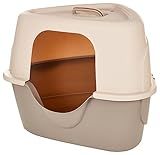 Amazon Basics Cat Litter Box with Lid, No-Mess, Standard, unisex, Charcoal, 26 in x 23 in x 20 in