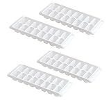 Kitch Easy Release White Ice Cube Tray, 16 Cube Trays (Pack of 4) (4 Pack - 64 Cubes)