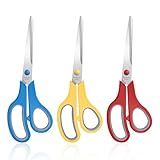 Xnluothsk 3 Packs 8" Sewing Craft Scissors Bulk,Multipurpose Heavy Duty Sharp Paper Scissors,Stainless Steel Shears for Home Office Student Teacher Supplies