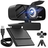 Gohero Full HD 1080P Video Webcam, Noise Cancellation, Privacy Cover, Wide-Angle Lens, Auto Light Correction, Plug & Play USB Webcam for Laptop, Desktop, PC, Mac, Zoom, Skype Pro Series