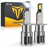 Termitor Upgraded H𝟣 Bulbs, 160,000LM 6500K White White Super Bright, 1:1 Halogen Size, 6500K Cool White, No Adapter Required, Easy Install Non-Polarity H1 H1LL Powersports Light Bulbs, Pack of 2