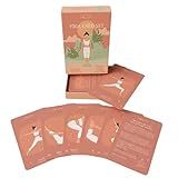 NOLAVA Yoga Cards Gift Set for Women, 40 Large 4"x6" Yoga Cards & Deck: 30 Pose Cards English + Sanskrit,10 Intention Cards, Sun & Moon Salutation Flows + Guided Meditation, Sweat-Proof, Gift Box