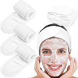 Whaline Spa Facial Headband Head Wrap Terry Cloth Towel, 4 Counts, White