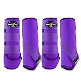 Harrison Howard Splint Boots for Horses 4 Pack, Front & Hind Horse Sport Boots with Neoprene Leg Protection Regal Purple M