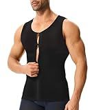 Eleady Mesh Compression Shirt Men - Mens Shapewear Tank Tops Waist Trainer Sleeveless Body Shaper - Black,Large