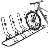 Kingarage Floor Bike Rack for 5 Bikes, Safeguard Disc Brakes & Derailleurs Design, Waterproof Bicycle Stand Indoor/Outdoor/Garage Use, Fits 12"-29" Tires, Upgraded 0.63" Steel Tubes for Stability
