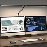 Pzloz Led Desk Lamp for Office Home - Eye Caring Architect lamp with Clamp,Dual Screen Computer Monitor Work Smart Light: 24W 5 Color Flexible Adjustable Lighting Table Lamp for Study Drafting