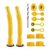 Gas Can Spout Replacement, Anti-Spill Gas Can Nozzle Replacement, 2-Kit Upgraded Spouts No Leaky with Flexible Nozzle, Can Vent Caps, Fit for Most 1/2/5/10 Gal Can