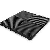 50PCS|15.7"x15.7" Garage Flooring Tiles, Non-Slip Interlocking Plastic Garage Floor Mat, Garage Organization & Garage Storage, Vented Pattern (Black)