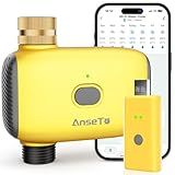 AnseTo WiFi Water Timer for Garden WiFi Sprinkler Timer Outdoor, Irrigation Timers 1 Outlet Brass Inlet WiFi Hose Timers with APP Remote Control/Rain Delay/Manual for Garden/Lawn/Yard Watering System