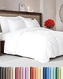 Duvet Cover Queen Size Set - Extra Soft Queen Duvet Cover 90" x 90" with 2 Pillow Shams - Hotel Luxury, Easy Care and Fade Free w/ Zipper Closures & Ties - All Season, Comfy, Cozy & Breathable (White)