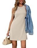 Sampeel Summer Dresses for Women 2025 Spring Fashion Sundresses Beach Vacation Clothes Beige M