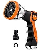 Garden Hose Spray Nozzle,10 Hose Metal Duty Watering Patterns Thumb Control On Off Valve, High Pressure Nozzle Sprayer for Plants, Car Wash,Cleaning,Showering Pets