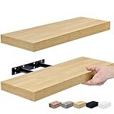 Sorbus Floating Shelves for Wall, Bathroom Shelves Wall Mounted for Kitchen, Bedroom, Bathroom Storage Over Toilet, Hanging Book Shelf for Ｗall Home Decor Living Room (Maple Wood, 2 Pack)