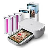 HP Sprocket Studio Plus 4x6 Wireless Instant Photo Printer, 118 Sheets + 3 Cartridges, Wi-Fi, Premium Dye Sublimation, Compact Home Use, Prints Vibrant Color Pictures, Editing App for Fun Photos