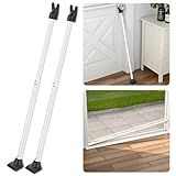 SECURITYMAN 3-in-1 Door Security Bar, Security Door Stoppers & Door Barricade – Heavy Duty Adjustable Iron Security Lock Bar for Home Defense, Apartment & Travel Safety (2 Pack - White)