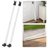 SECURITYMAN 3-in-1 Door Security Bar, Security Door Stoppers & Door Barricade – Heavy Duty Adjustable Iron Security Lock Bar for Home Defense, Apartment & Travel Safety (2 Pack - White)